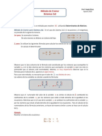 Metodo de Cramer Sistemas 2x2 Teoria 