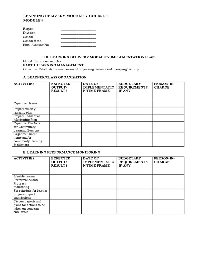 Learning Delivery Modality Course 1 | PDF | Learning | Communication
