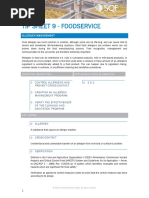 Tip Sheet 9 - Foodservice: Allergen Management