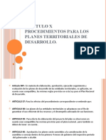 CAPÍTULO X Procedimientos para Los Planes Territoriales de Desarrollo.