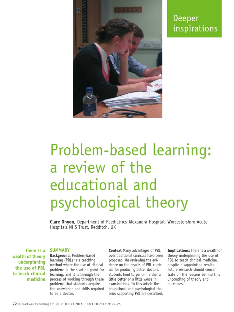 Problem-Based Learning: A Review of The Educational and Psychological ...