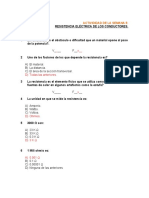 evaluacion SEMANA 5  RESISTENCIA ELECTRICA DE LOS CONDUCTORES