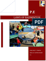 Laws of Badminton: Rana May F. Compas Bsed 2A-Filipino Major P.E