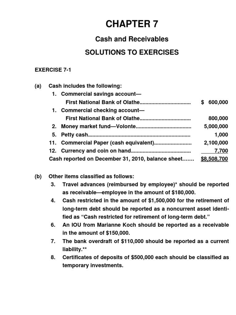 Chapter 7HWSolutions | PDF | Bad Debt | Debits And Credits