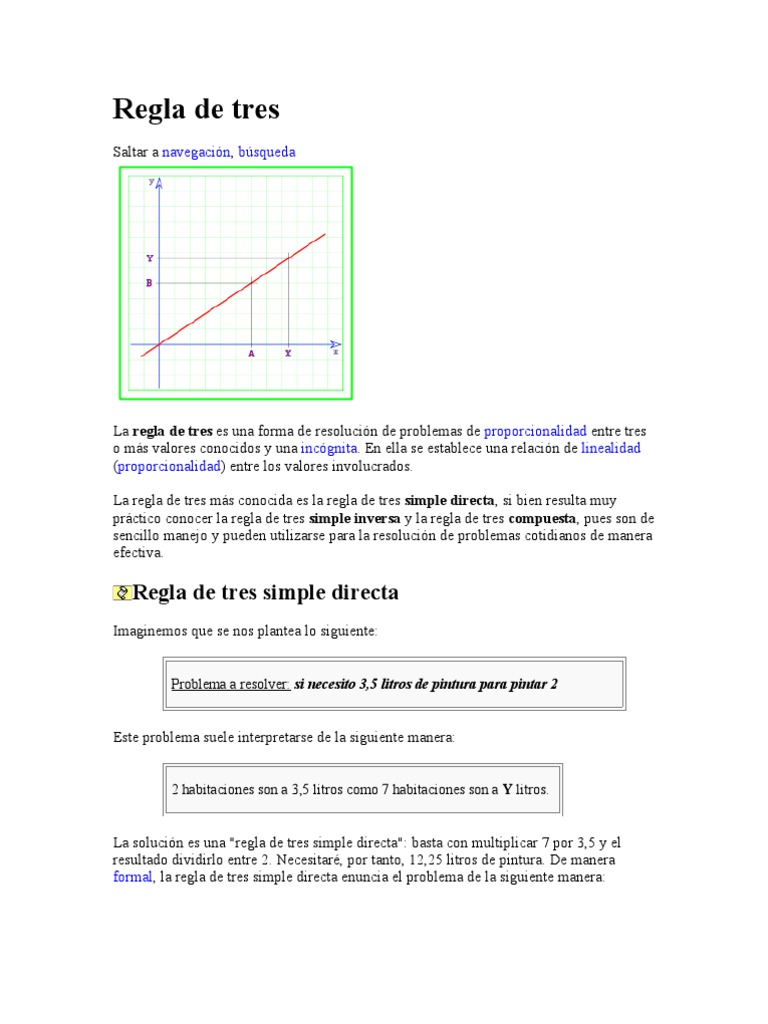 Cómo usar la regla de tres en problemas | PDF | Objetos matemáticos