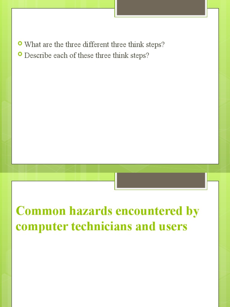 Computer Hazards for Technicians | PDF | High Voltage | Computer Monitor