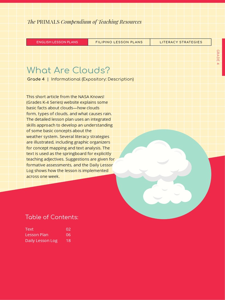 ENG-G4-LP-What Are Clouds PDF | PDF | Cloud | Lesson Plan