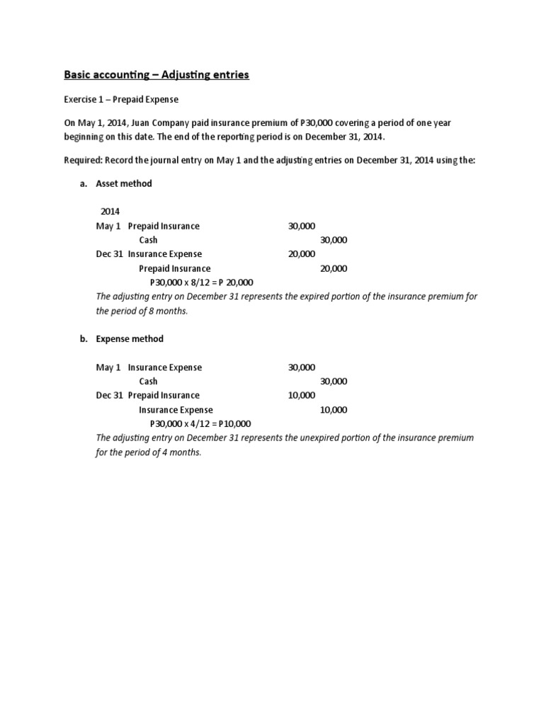 Basic Accounting - Prepaid Expenses | PDF