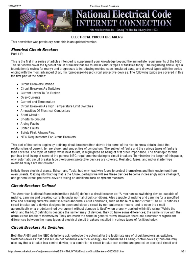 Electrical Circuit Breakers PDF | PDF | Electric Arc | Insulator ...