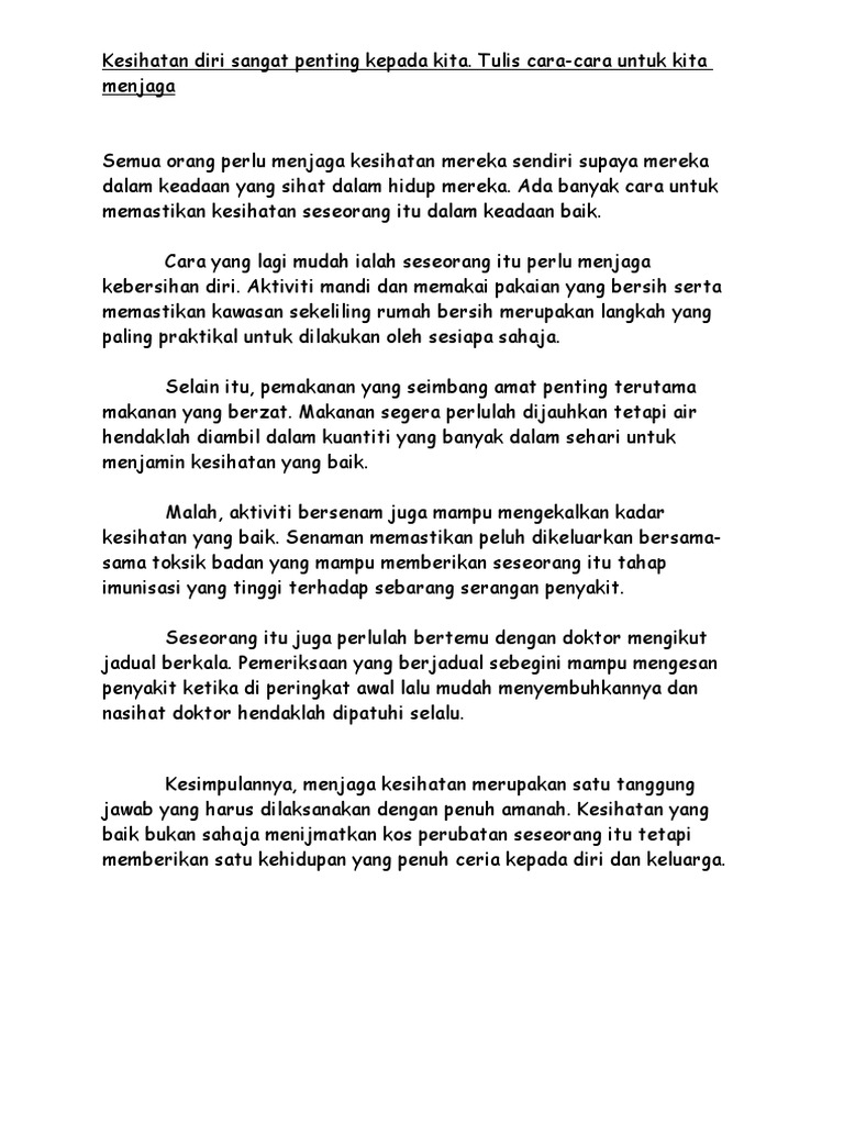 Karangan Fakta Jaga Kebersihan Pdf