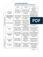 Reconstruction Timeline Rubric