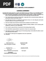 Jose Rizal Memorial State University Learning Agreement