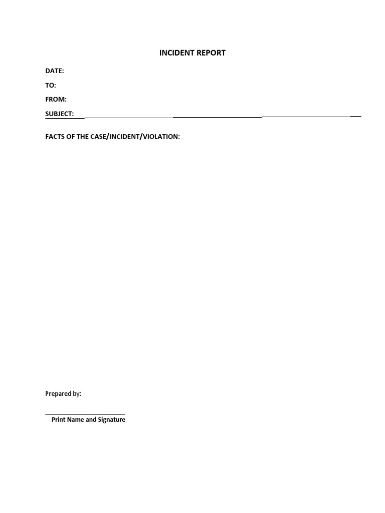 Incident Report Temp | PDF | Politics | Social Science