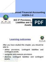 Advanced Financial Accounting AQ054-3-2: IAS 37 Provisions, Contingent Liabilities and Contingent Assets