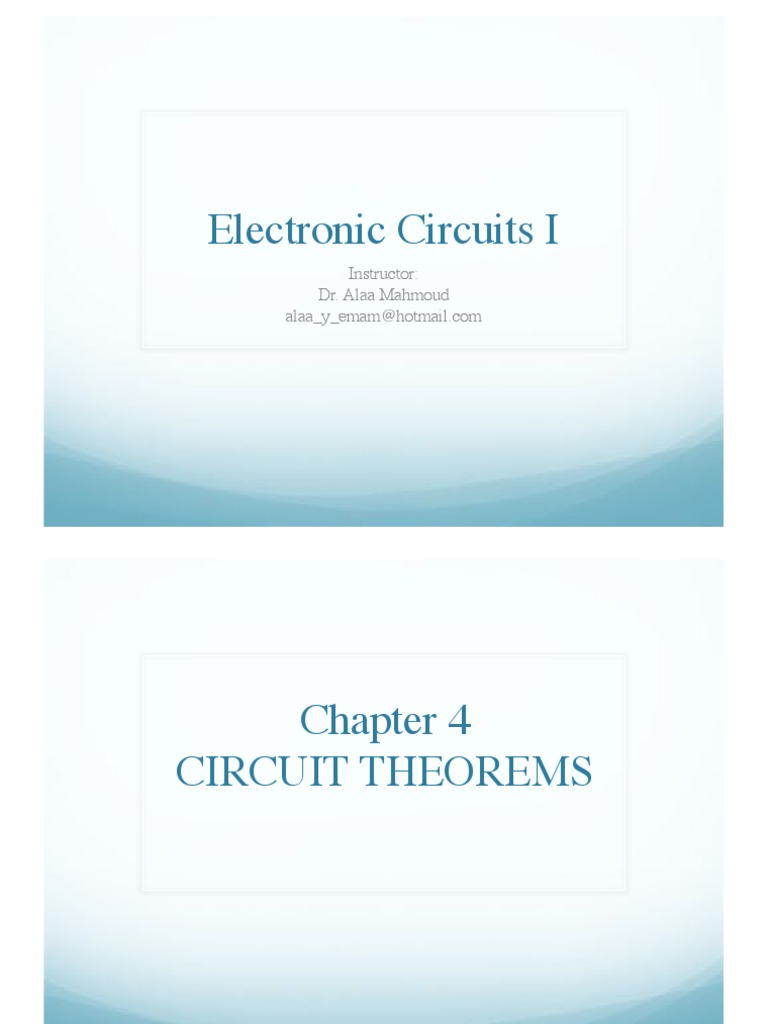 Circuit Theorems in Electrical Engineering | PDF | Electrical Network ...
