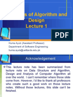 Analysis of Algorithm and Design