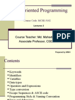 Object Oriented Programming: Course Teacher: Md. Mahadi Hassan Associate Professor, CSE, IIUC