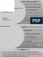 Unit 1: Introduction To DBMS: Unit 3: Relational Database Model Unit 4: Data Normalization