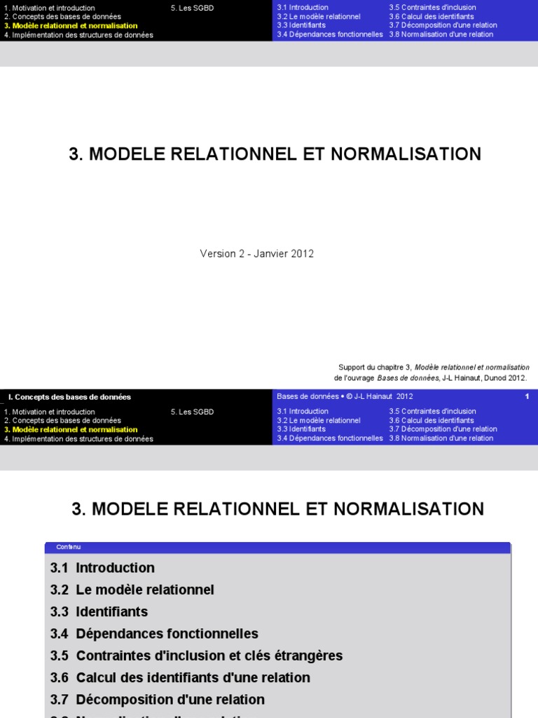 Modèle relationnel et normalisation des données | PDF | Base de données ...
