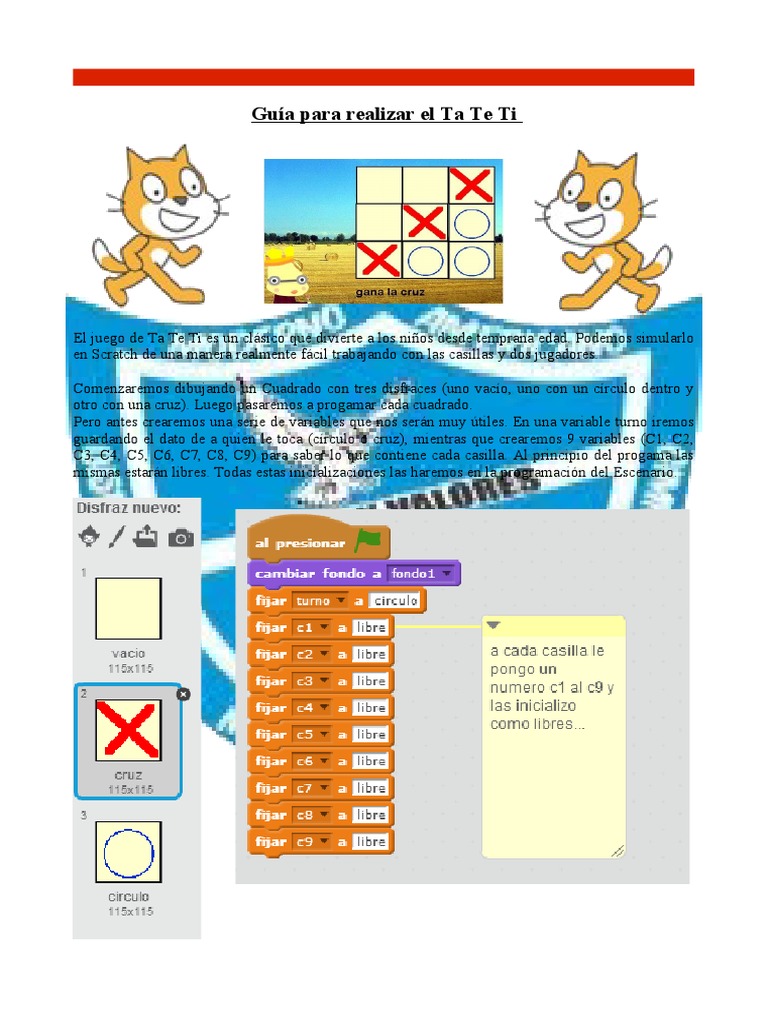 Programación del juego Ta Te Ti en Scratch | PDF | Scratch (lenguaje de ...