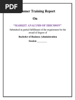 Summer Training Report On: "Market Analysis of Ericsson"