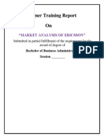 Summer Training Report On: "Market Analysis of Ericsson"