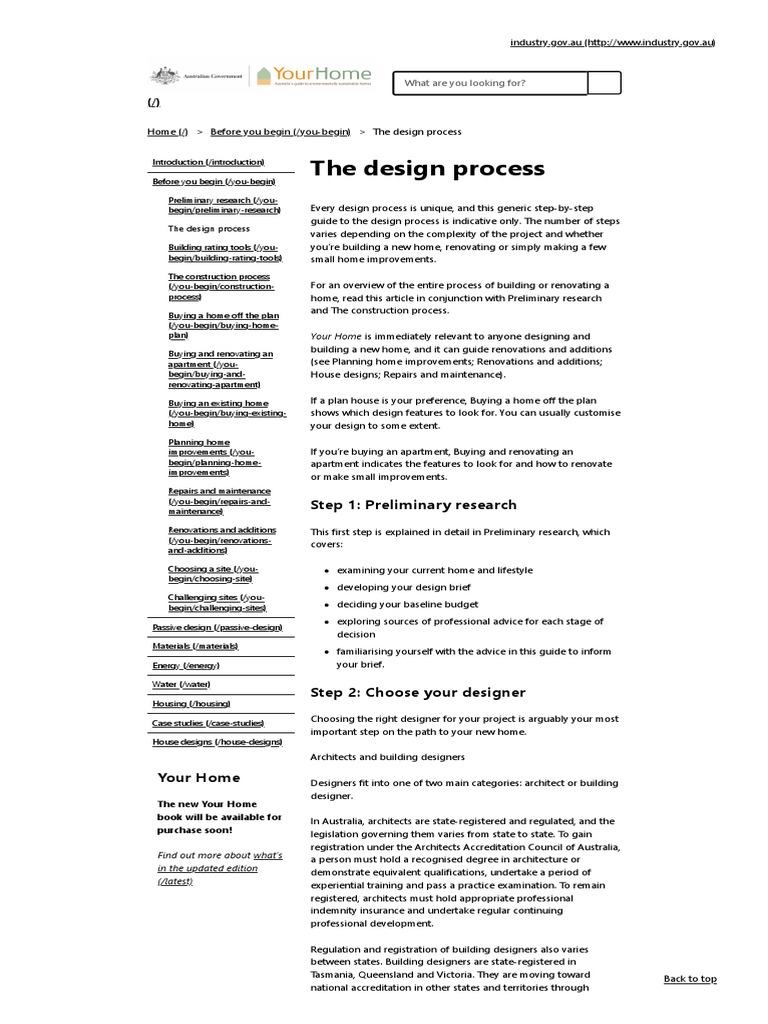 The Design Process - YourHome | PDF | Sustainability | Design