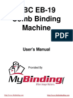 GBC EB-19 Comb Binding Machine: User's Manual