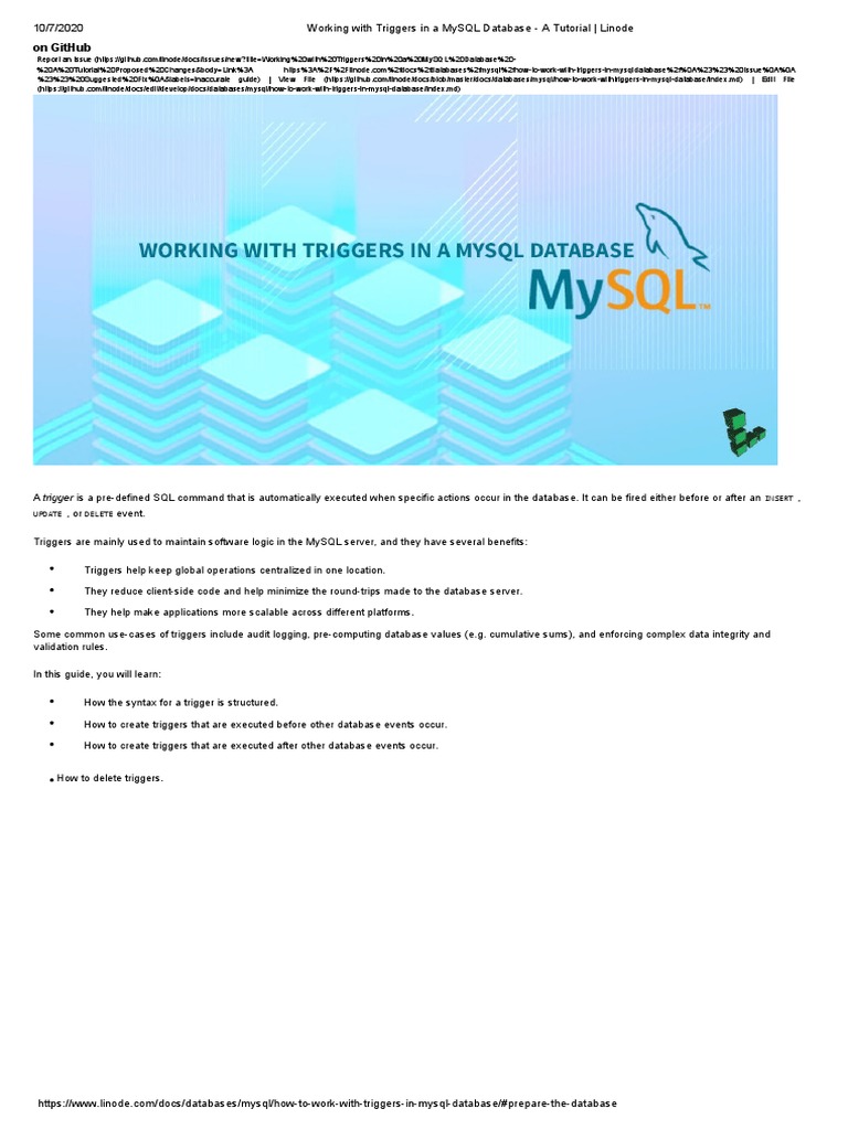 Working With Triggers in A MySQL Database PDF | PDF | Information Retrieval  | Databases