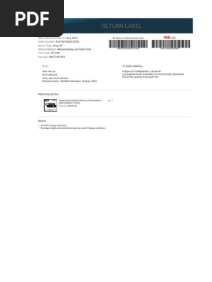 shipping label