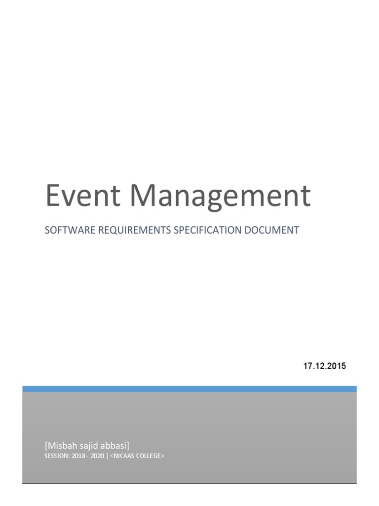 Event Management: Software Requirements Specification Document ...