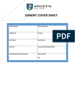 Assessment Cover Sheet: Family Name: Given Name(s)