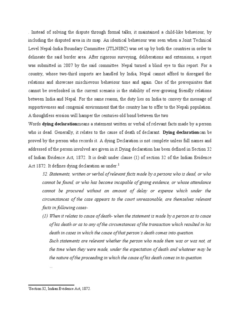 Section 32, Indian Evidence Act, 1872 PDF Virtue Government Information