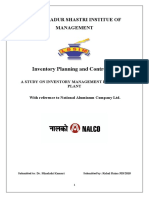Inventory Planning and Controlling: Lal Bahadur Shastri Institue of Management