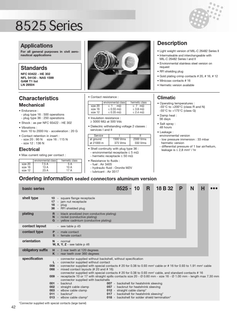8525 Series Connectors Overview | PDF | Electrical Connector ...