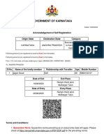 Government of Karnataka: RD813S201023705 Acknowledgement of Self Registration Origin State Destination State Category