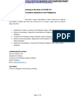 Barriers To Online Learning in The Time of COVID-19: A National Survey of Medical Students in The Philippines