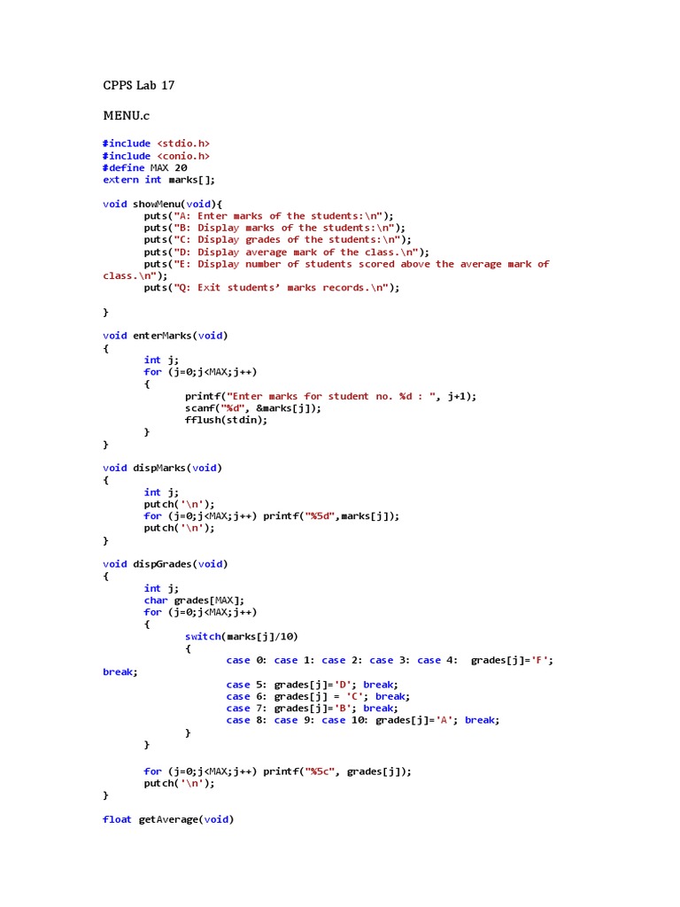 CPPS Lab 17 SOLUTIONS | PDF | Computer Programming | Computing