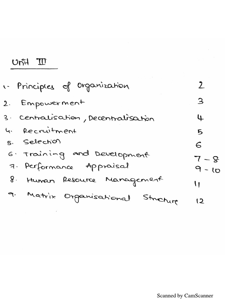 FOM Unit 3 | PDF