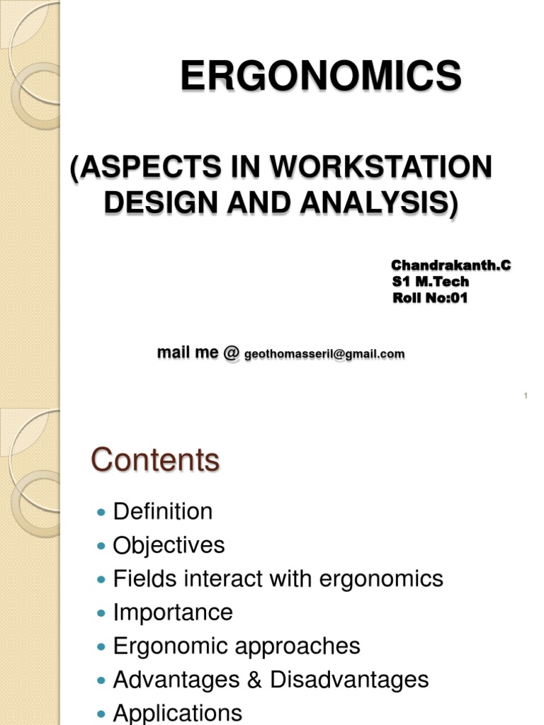 Ergonomics in Workplace Design Analysis | PDF | Human Factors And ...