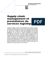 Supply Chain Management Et Prestataires de Services Logistiques.