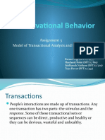 Observational Behavior: Assignment 3 Model of Transactional Analysis and Ego States
