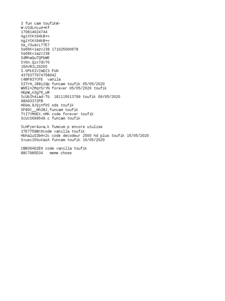 Funcam Codes and Free Access 2025 | PDF