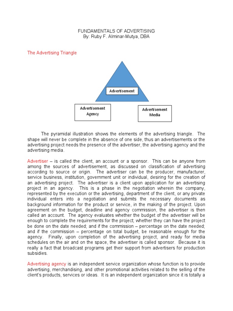 The Advertising Triangle | PDF | Negotiation | Advertising