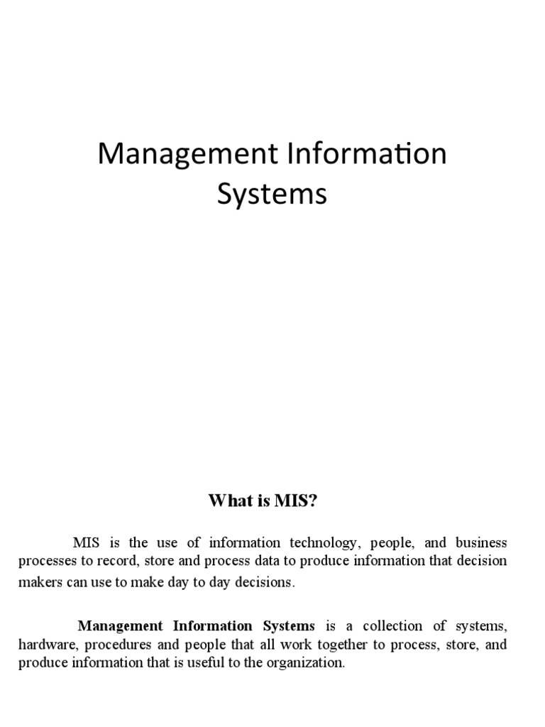Overview of Management Information Systems | PDF | Management ...