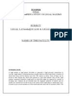 Subject: Legal Lanawkefjguage & Legal Writing: Title: Dfjkasefawfradfsdfa Study On Legal Maxims