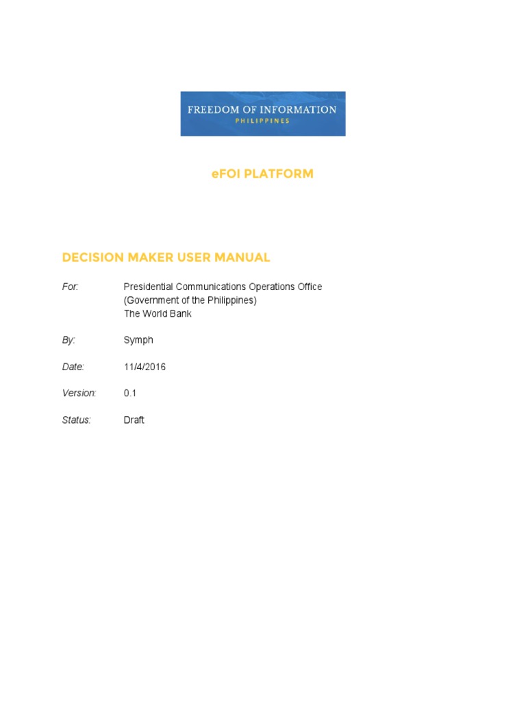 eFOI Decision Maker User Manual | PDF | Login | Password