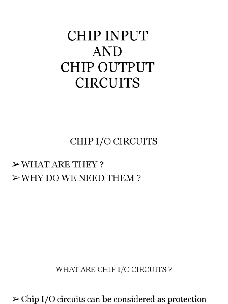 Vlsi-Chip Input and Output Circuits | PDF | Electrostatic Discharge | Cmos