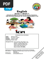 English: Quarter 1 - Module 1