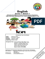 English: Quarter 1 - Module 1